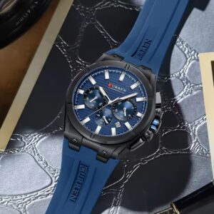 Reloj CURREN 8462 Hombre Deportivo Azul Correa Silicona